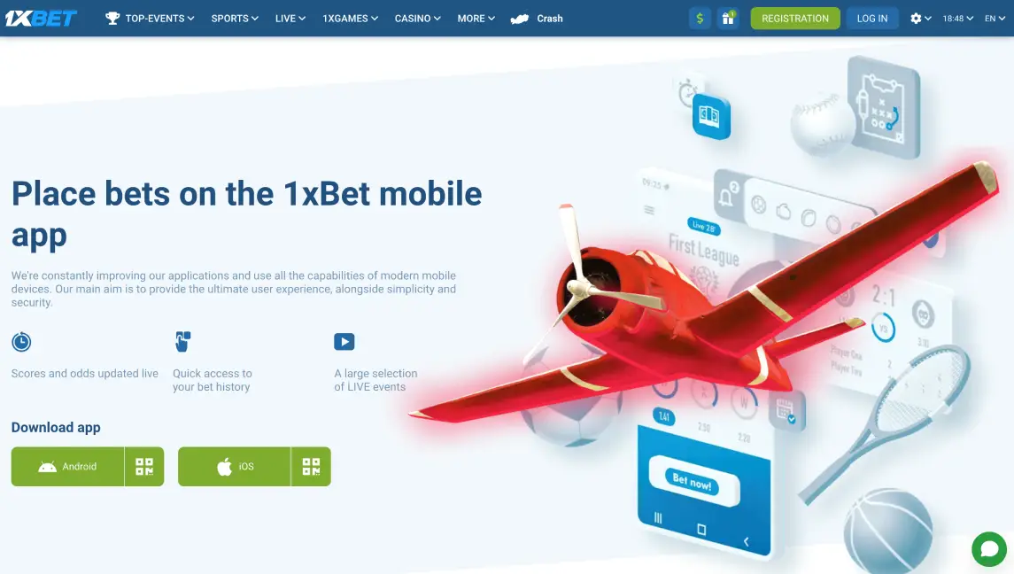 Download the Aviator 1xBet mobile app