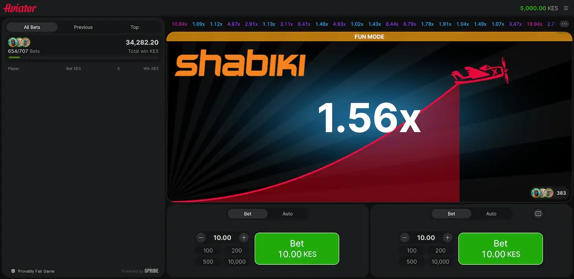 Play Shabiki Aviator online
