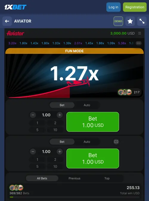 Play Aviator 1xBet