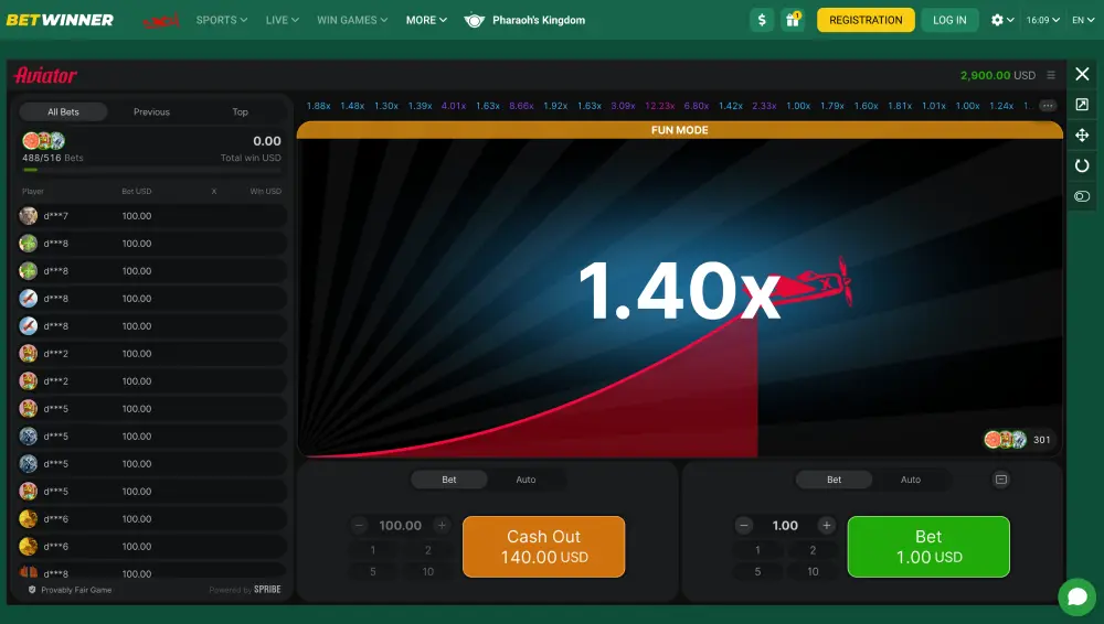 Play BetWinner Aviator online